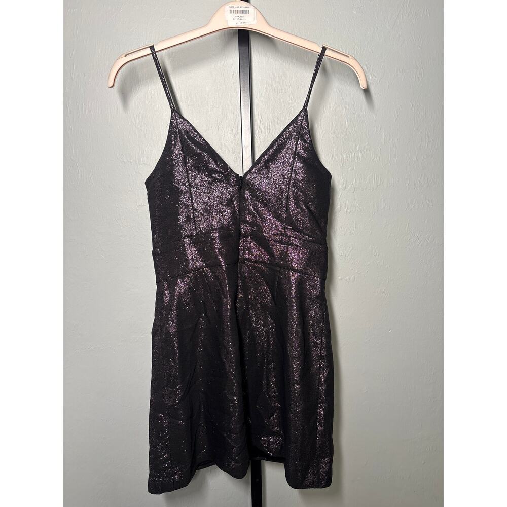 Ramy Brook Ana Metallic Mini Dress Womens 8 Black Shiny Big Bow Crystal $495 - Picture 5 of 8